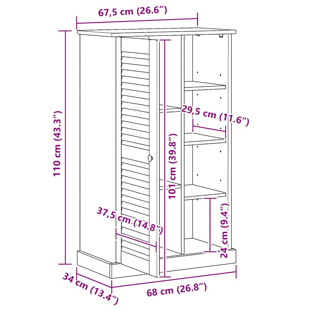 Mueble de Cuarto de Baño con estante VIGO Marrón y Marrón Miel