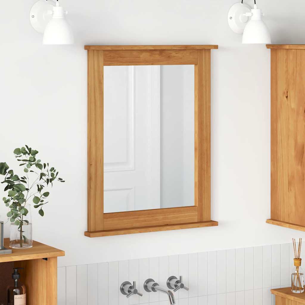 Espejo VIGO Marrón miel 55,5 x 5 x 70 cm Madera maciza de pino