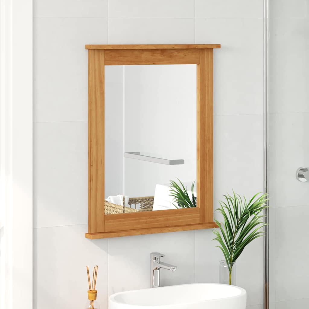 Espejo VIGO Marrón miel 55,5 x 5 x 70 cm Madera maciza de pino