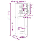 Mueble de baño con estante VIGO y Antiguo 60 x 27 x 161 cm