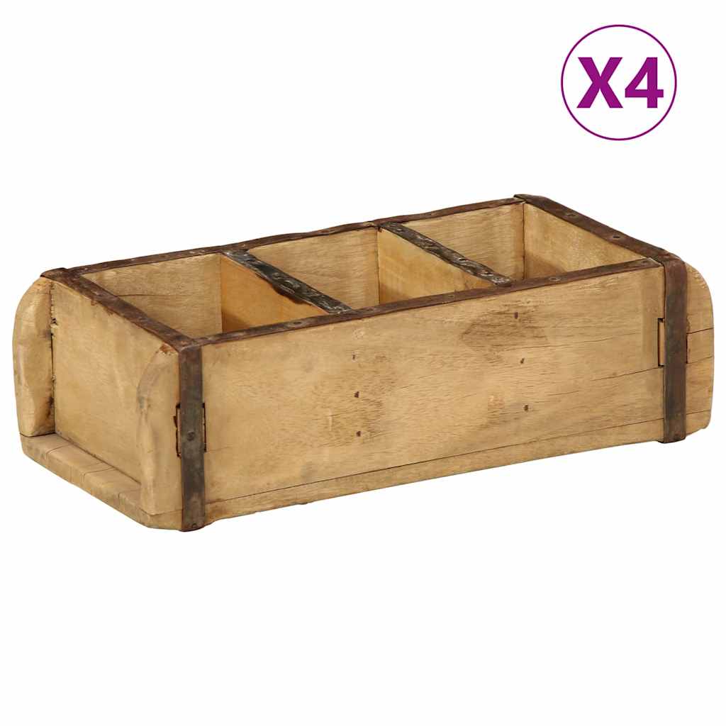 Tray 2 pcs Brown 29 x 31 x 10 cm Solid reclaimed wood