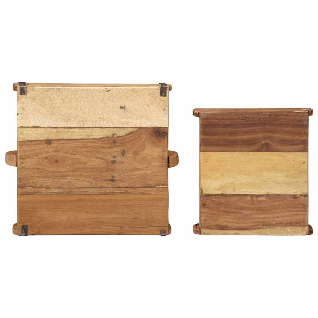 Bandeja 2 pcs Marrón 29 x 31 x 10 cm Madera sólida recuperada