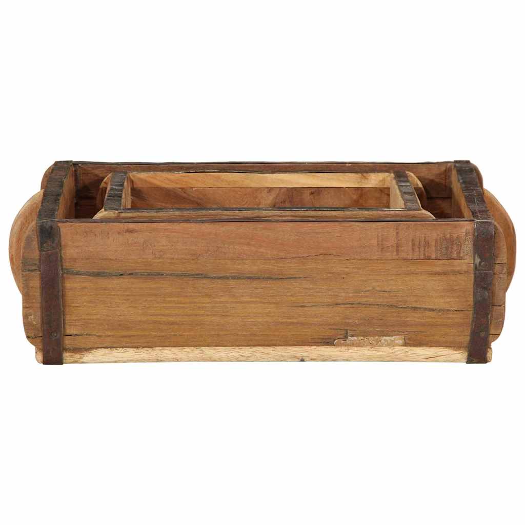 Bandeja 2 pcs Marrón 29 x 31 x 10 cm Madera sólida recuperada