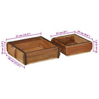 Bandeja 2 pcs Marrón 29 x 31 x 10 cm Madera sólida recuperada