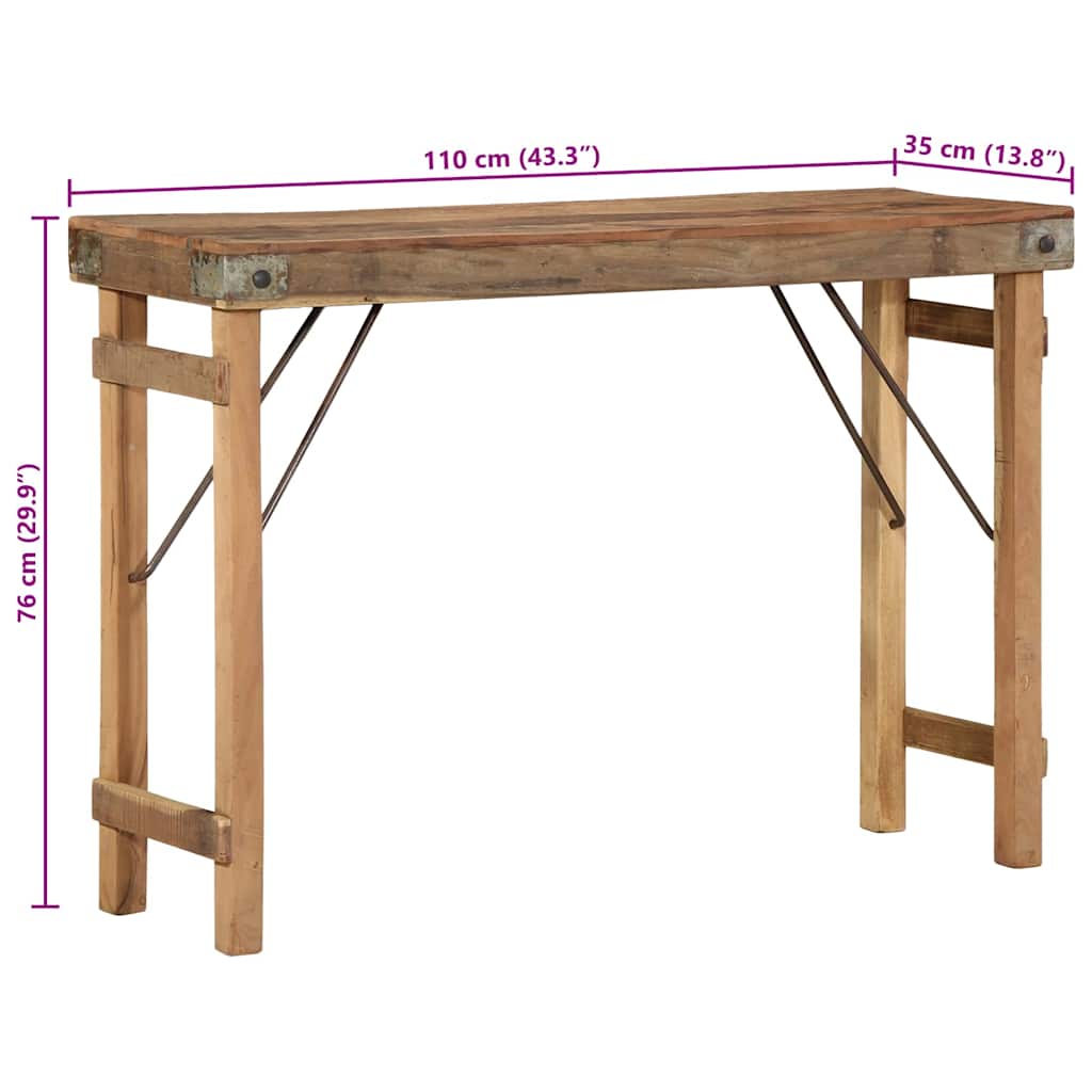 Mesa Auxiliar Marrón 110 x 35 x 76 cm Madera sólida recuperada