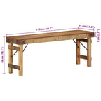 Banco Natural 110 x 35 x 46 cm Madera Vieja Recuperada