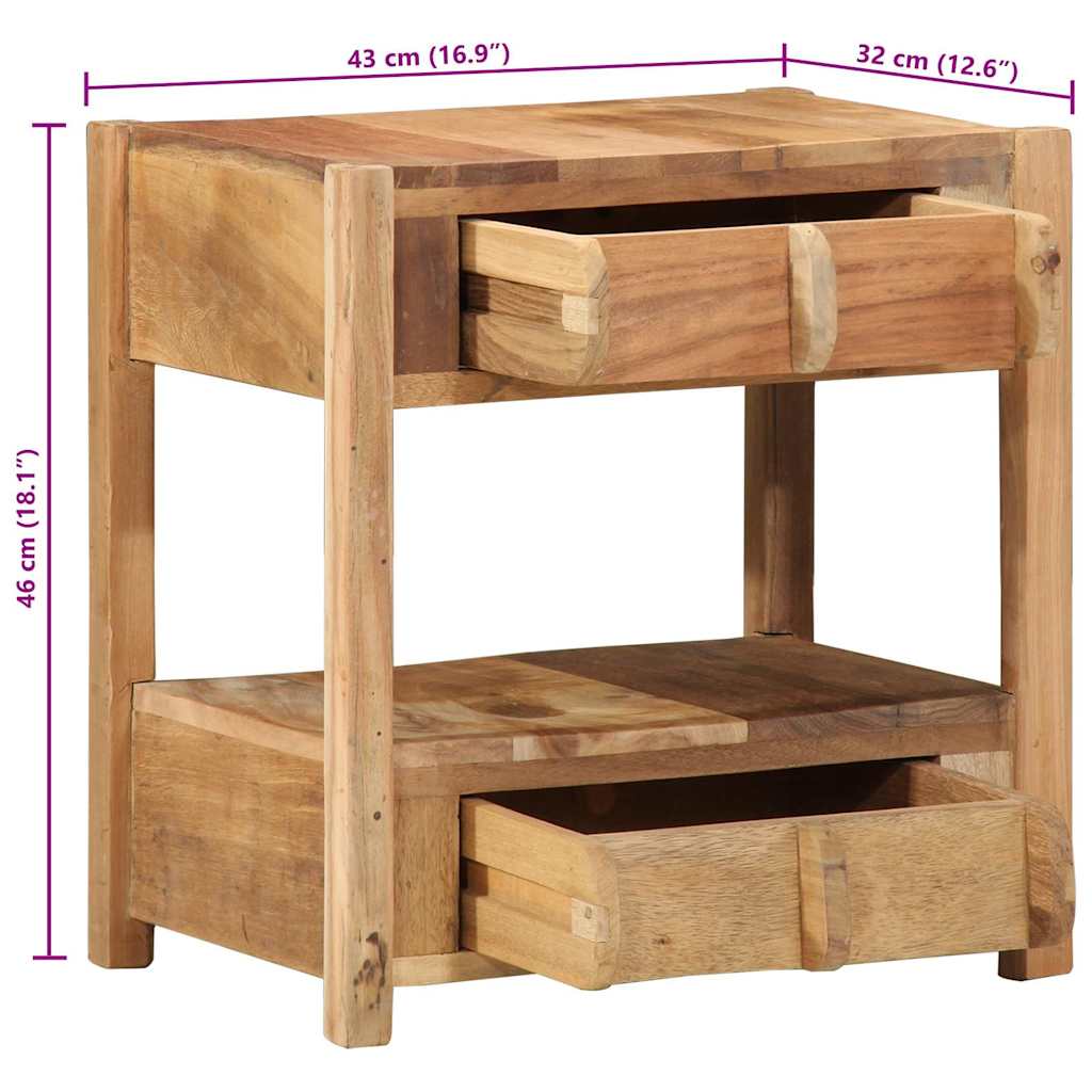 Mesa Auxiliar Marrón 43 x 32 x 46 cm Madera sólida recuperada