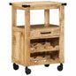 Carro de Cozinha Castanho 55 x 40 x 80 cm Madeira de mangueira maciça