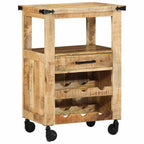 Carro de Cocina Marrón 55 x 40 x 80 cm Madera de mango maciza