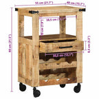 Carro de Cocina Marrón 55 x 40 x 80 cm Madera de mango maciza