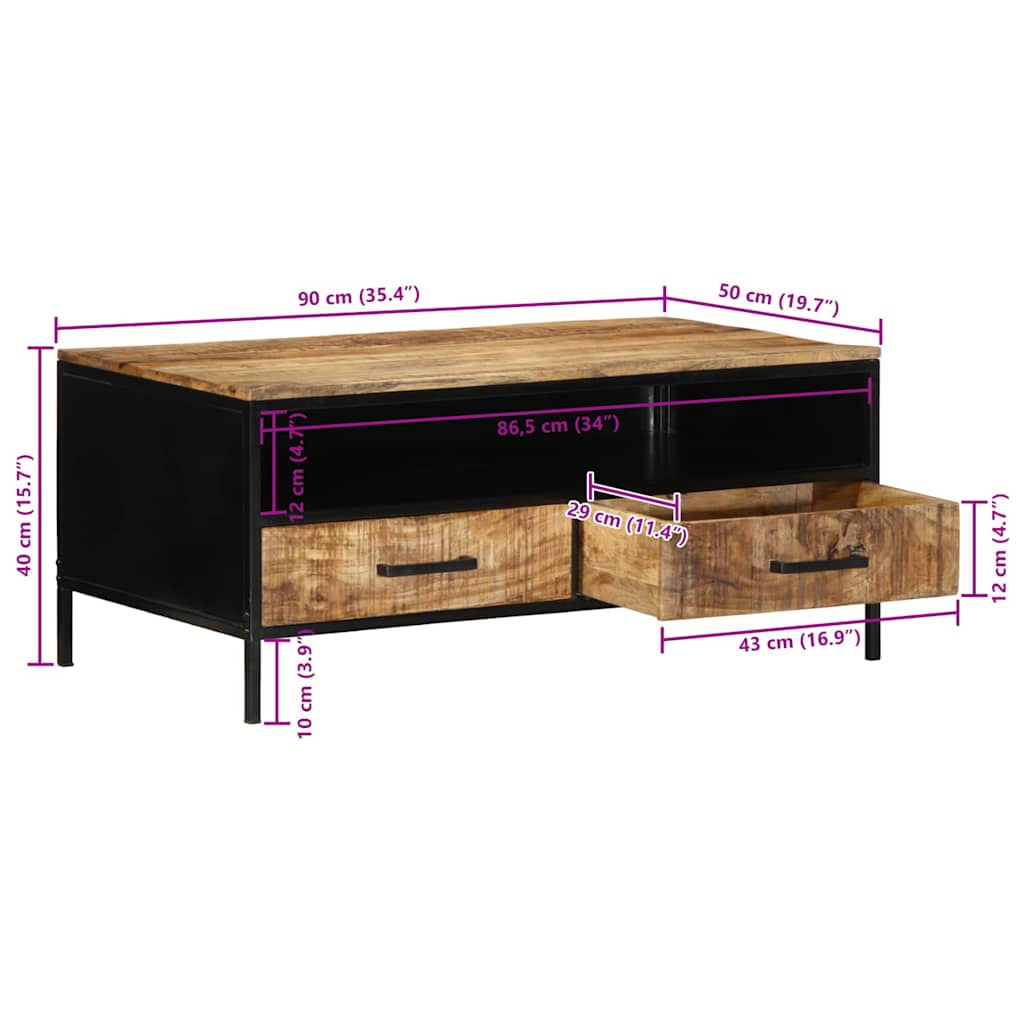 Mesa de Café con cajón Marrón 90 x 50 x 40 cm