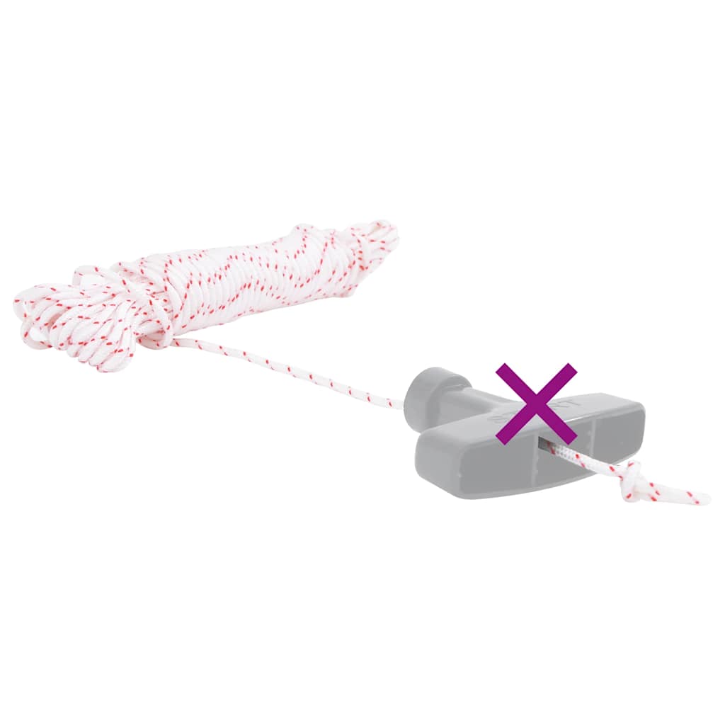 Cordón de arranque nailon blanco y rojo Ø3 mm 10 m