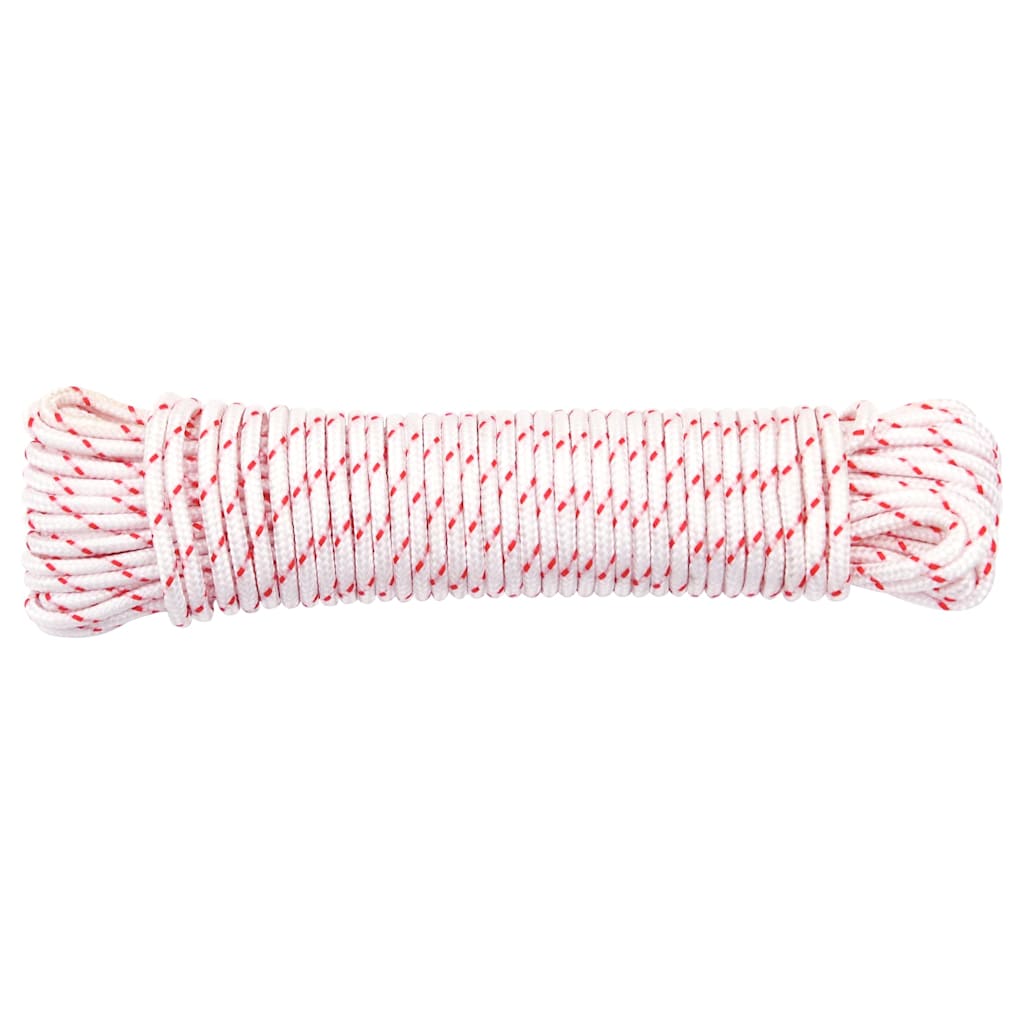 Cordón de arranque nailon blanco y rojo Ø3 mm 10 m