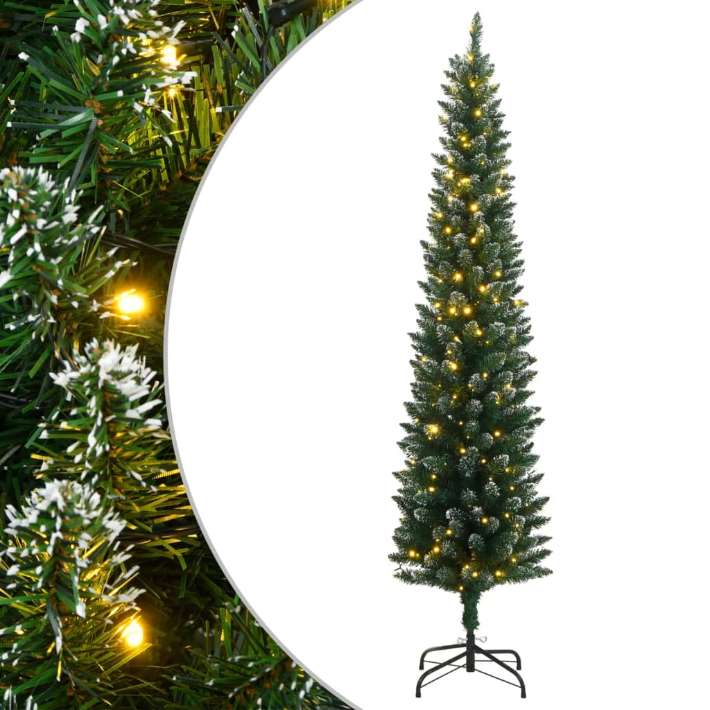 Árbol de Navidad artificial estrecho 150 LEDs 120 cm