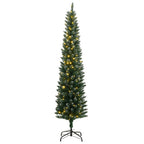 Árbol de Navidad artificial estrecho 150 LEDs 120 cm