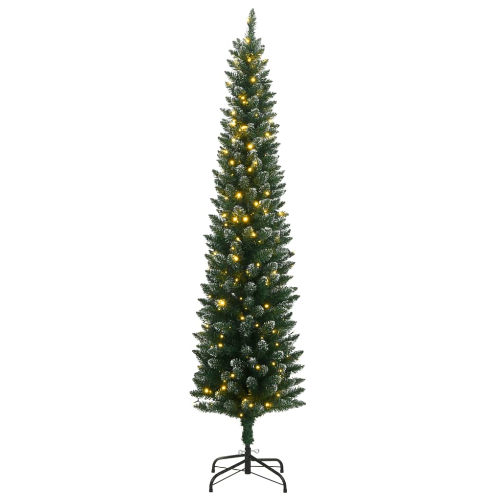 Árbol de Navidad artificial estrecho 150 LEDs 120 cm