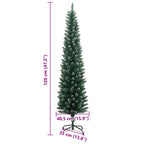 Árbol de Navidad artificial estrecho 150 LEDs 120 cm