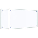 Salpicaderos cocina 2 uds vidrio templado transparente 70x40 cm