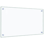 Salpicaderos cocina 2 uds vidrio templado transparente 70x40 cm