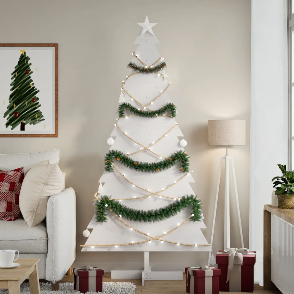 Árbol de Navidad de adorno madera maciza 110 cm