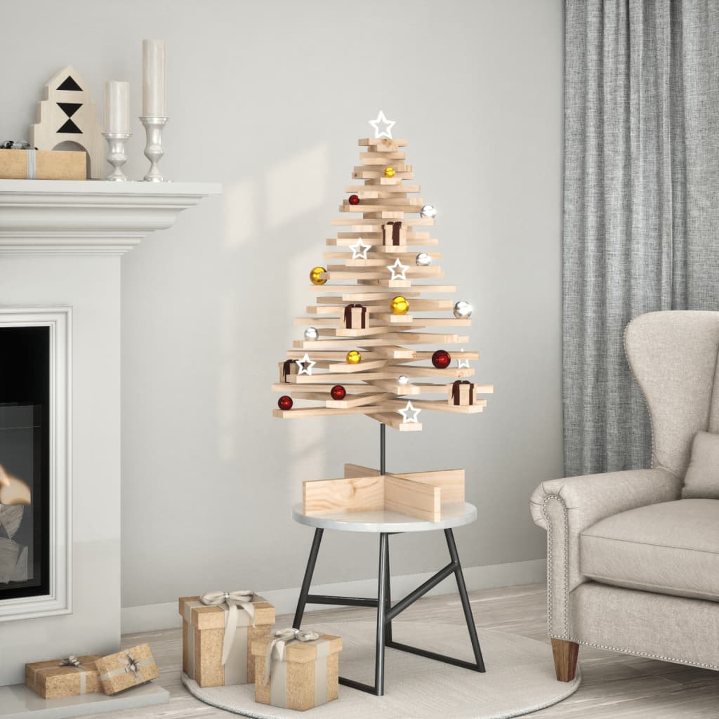 Árbol de Navidad de adorno madera maciza 110 cm