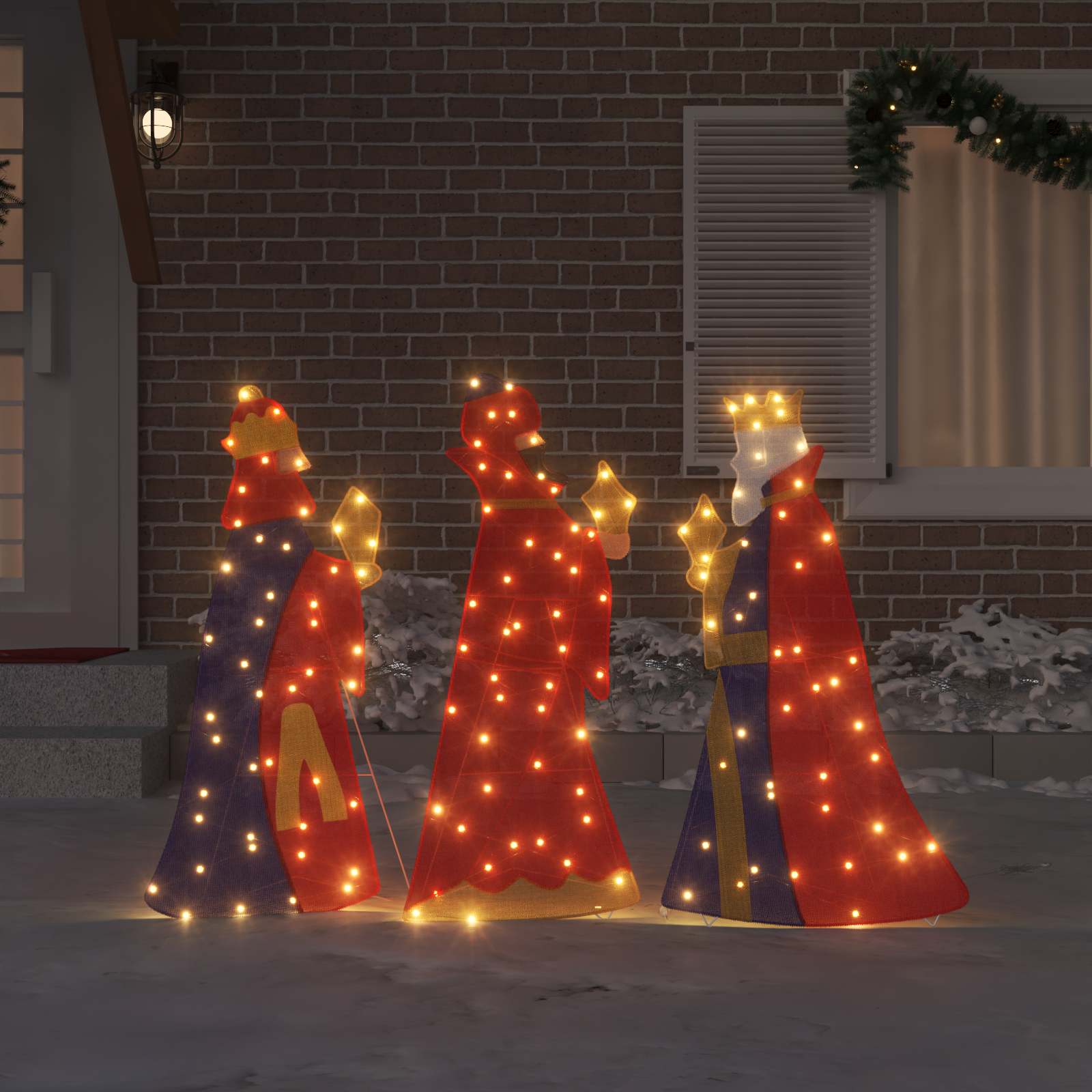 Iluminación navideña de los 3 Reyes Magos 3 pcs Cálido 105 cm