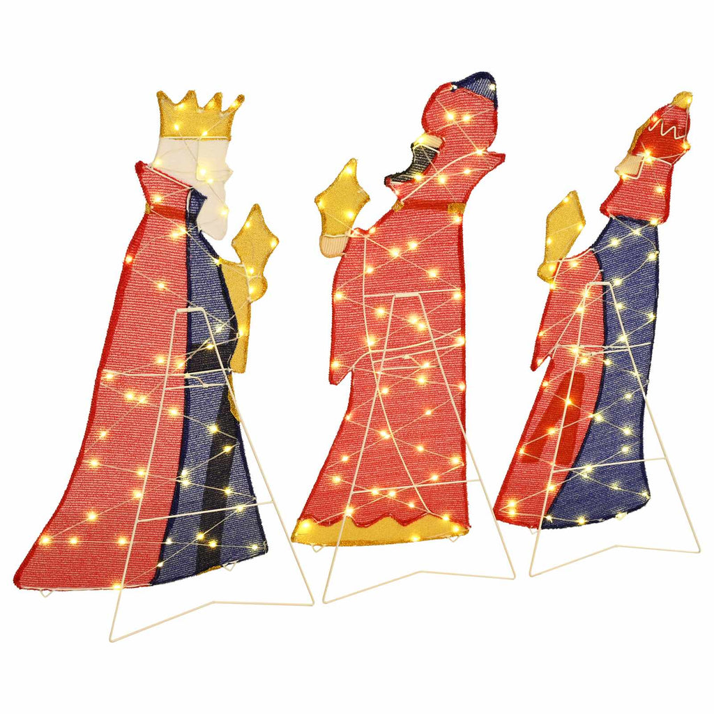 Iluminación navideña de los 3 Reyes Magos 3 pcs Cálido 105 cm