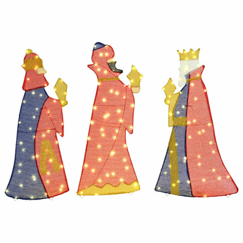 Iluminación navideña de los 3 Reyes Magos 3 pcs Cálido 105 cm