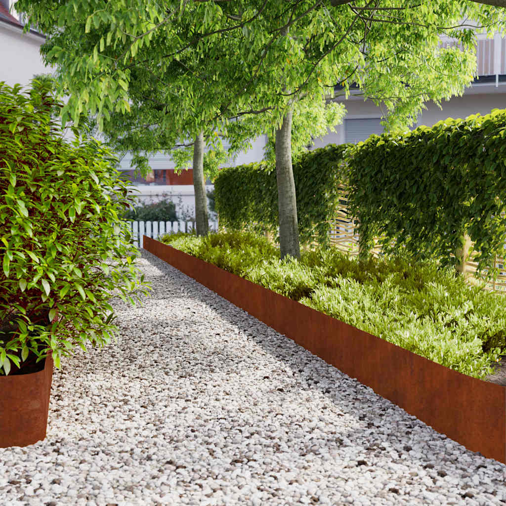 Bordes césped 10 uds acero laminado frío verde oliva 10x103 cm