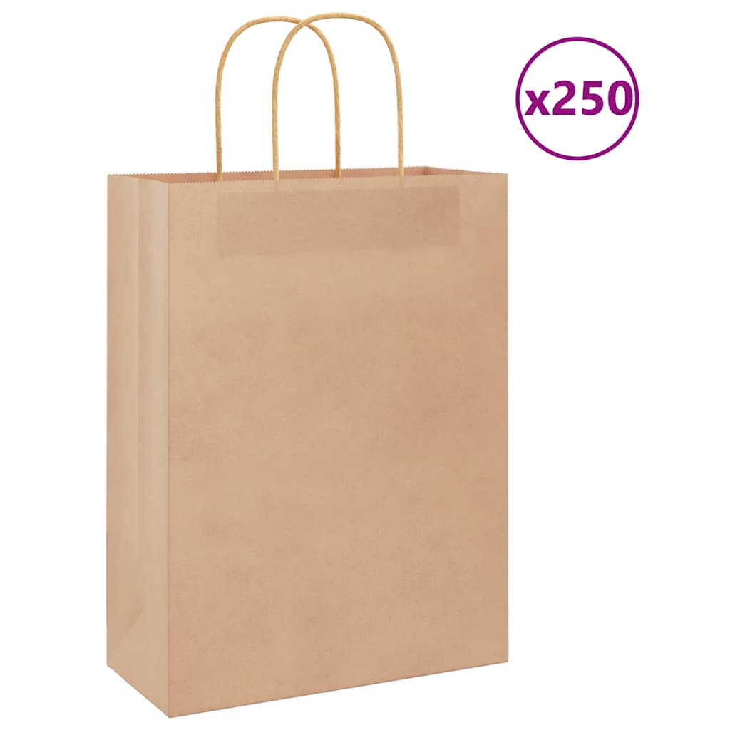 Bolsas de papel con asas 250 uds amarillas 15x8x21 cm