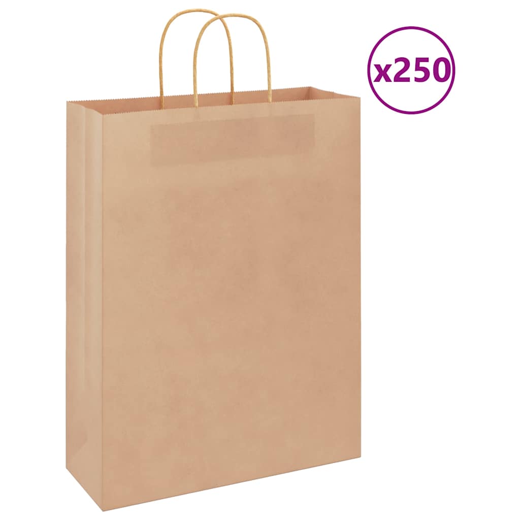 Bolsas de papel con asas 250 uds amarillas 15x8x21 cm