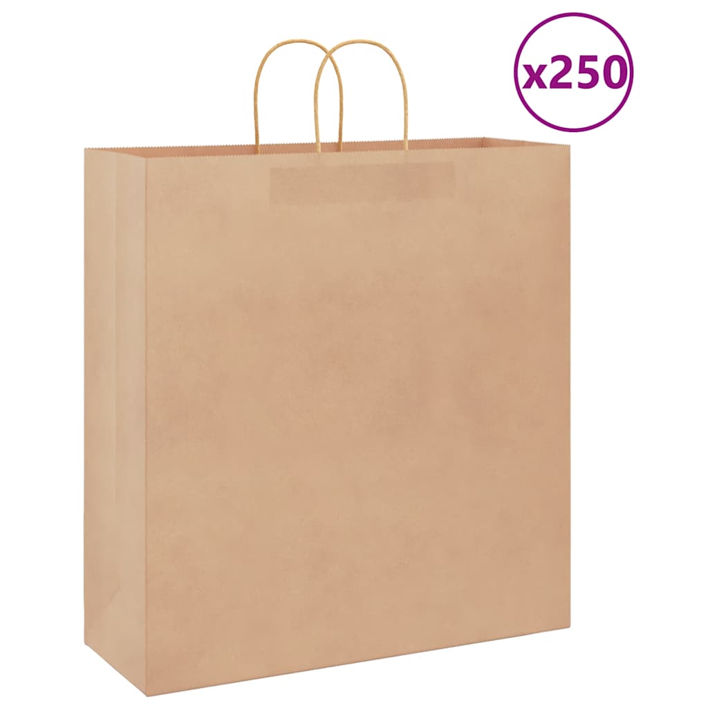Bolsas de papel con asas 250 uds amarillas 15x8x21 cm