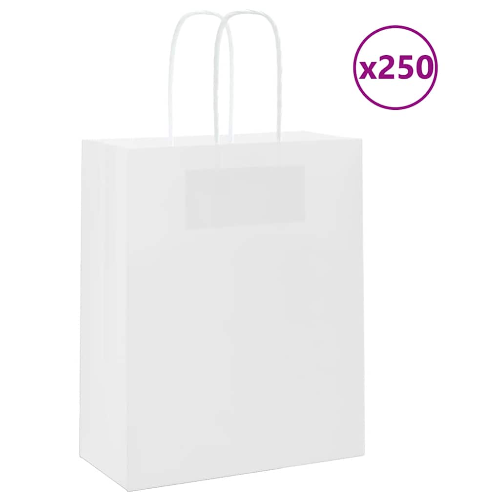 Bolsas de papel con asas 250 uds amarillas 15x8x21 cm