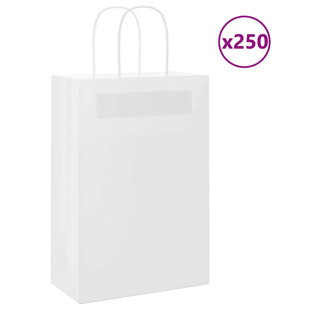 Bolsas de papel con asas 250 uds amarillas 15x8x21 cm