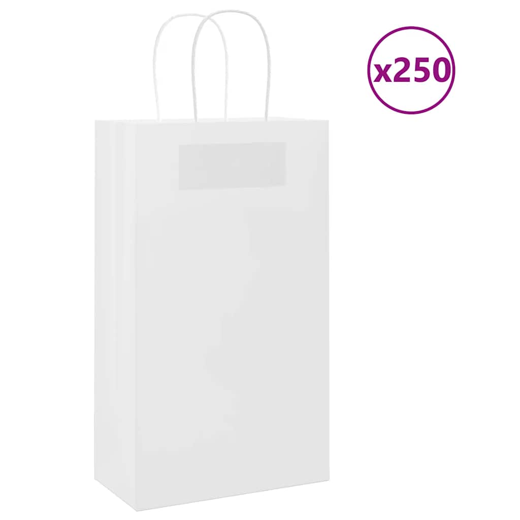 Bolsas de papel con asas 250 uds amarillas 15x8x21 cm