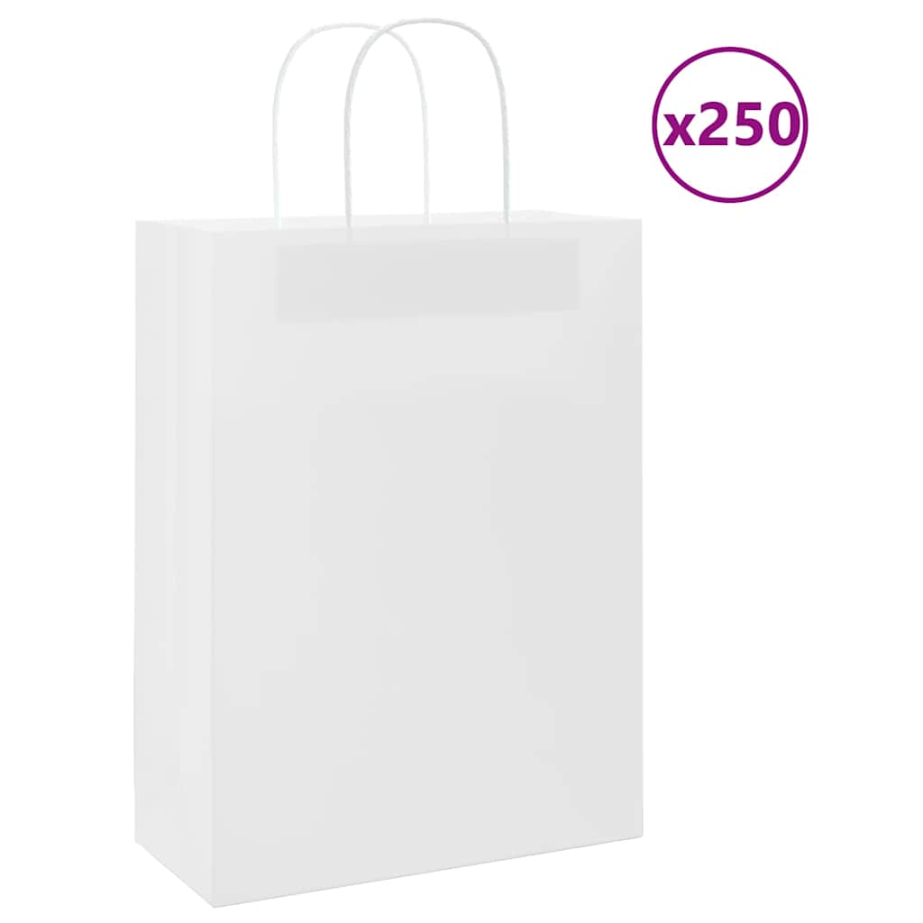 Bolsas de papel con asas 250 uds amarillas 15x8x21 cm