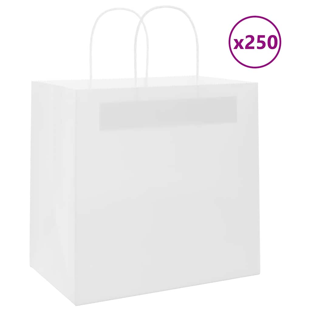 Bolsas de papel con asas 250 uds amarillas 15x8x21 cm