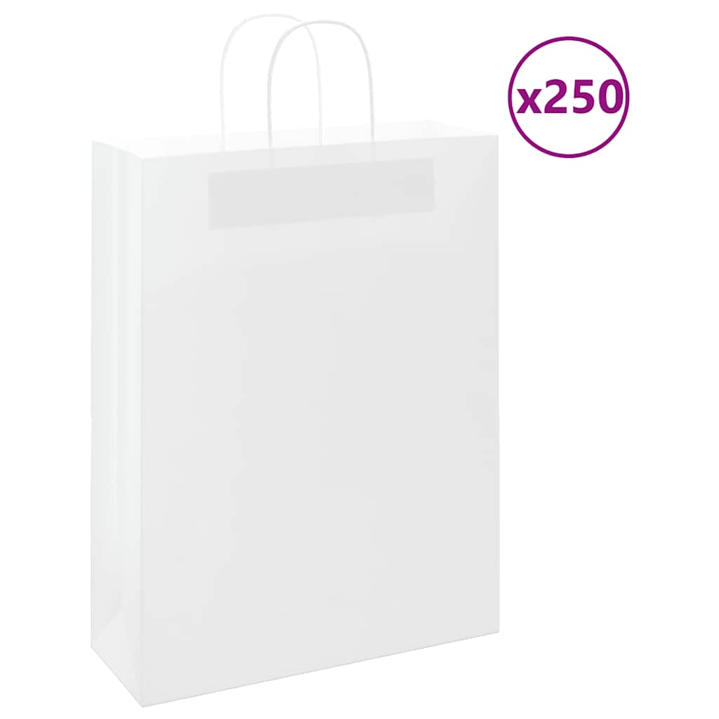 Bolsas de papel con asas 250 uds amarillas 15x8x21 cm