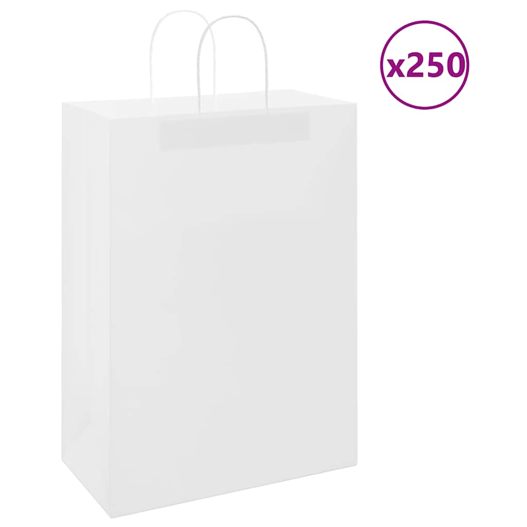 Bolsas de papel con asas 250 uds amarillas 15x8x21 cm