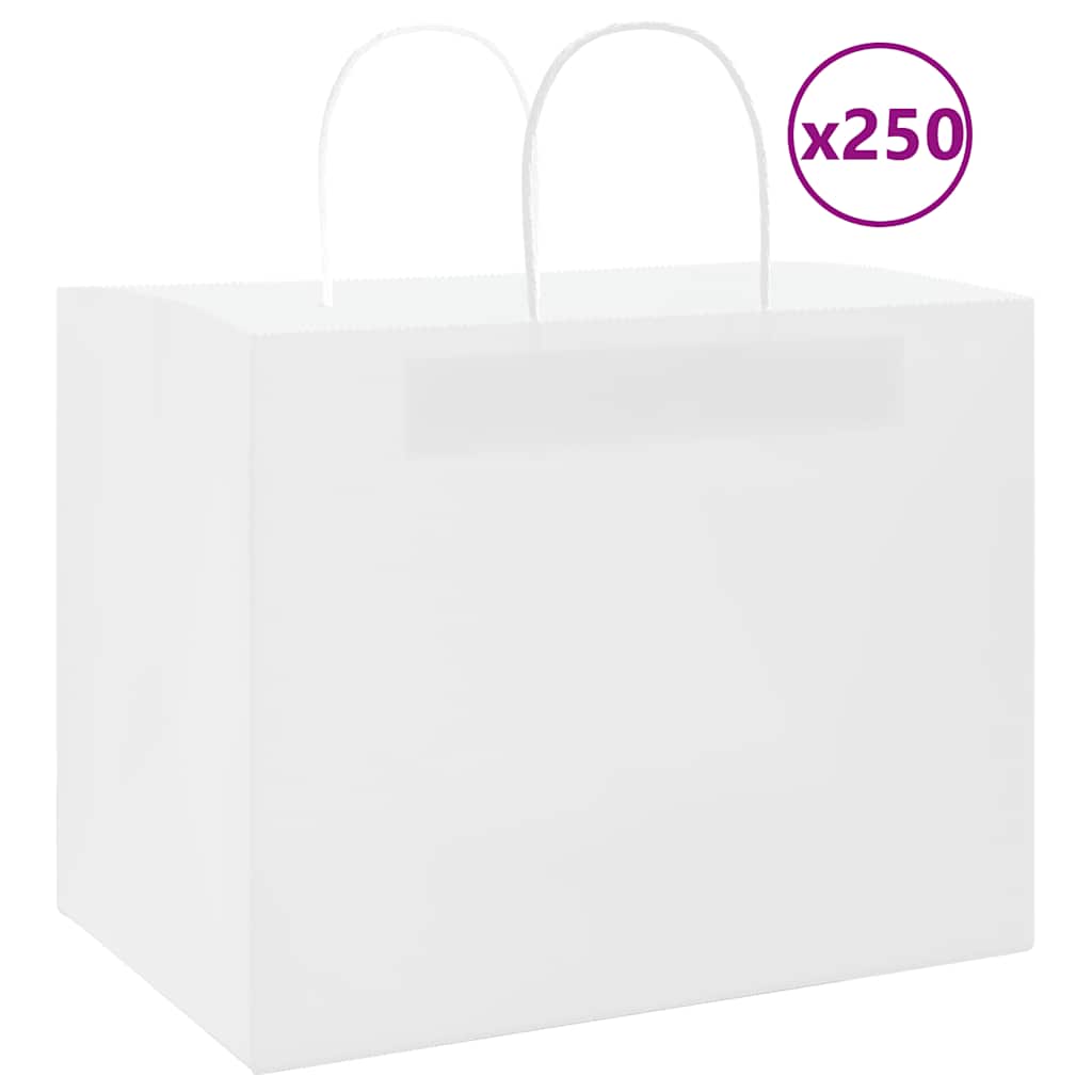 Bolsas de papel con asas 250 uds amarillas 15x8x21 cm