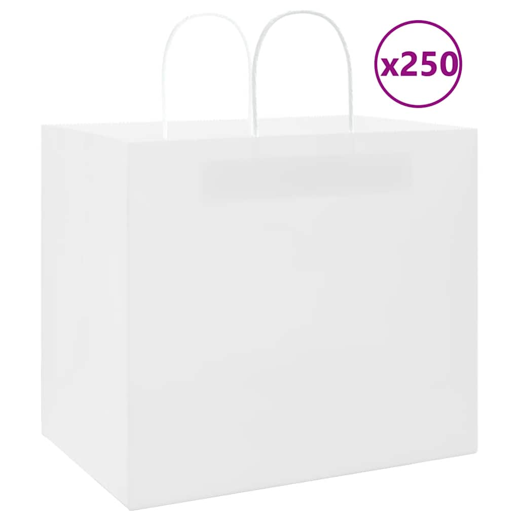 Bolsas de papel con asas 250 uds amarillas 15x8x21 cm