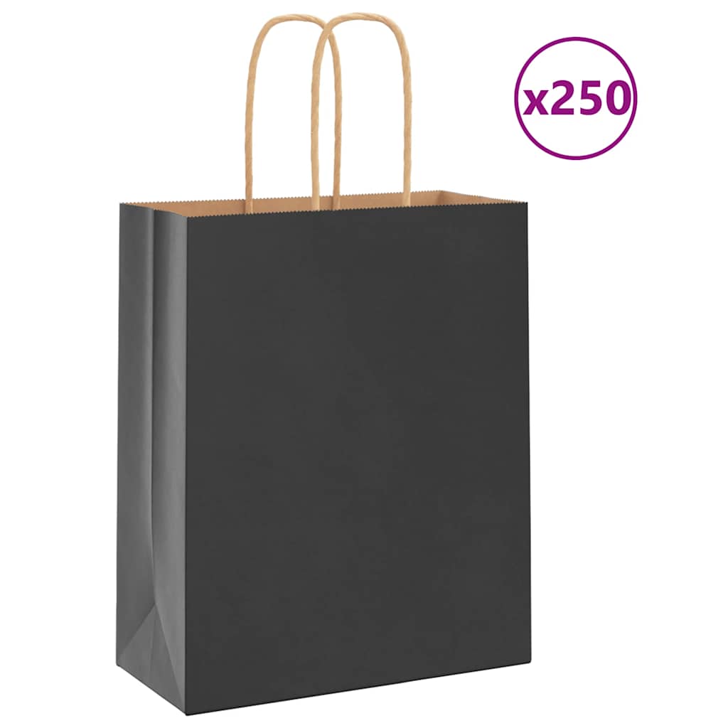 Bolsas de papel con asas 250 uds amarillas 15x8x21 cm