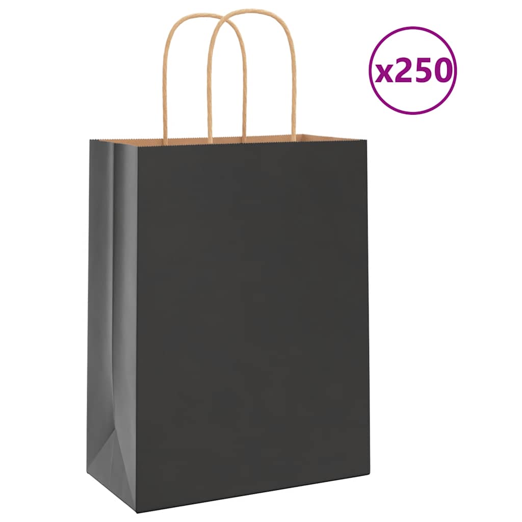Bolsas de papel con asas 250 uds amarillas 15x8x21 cm