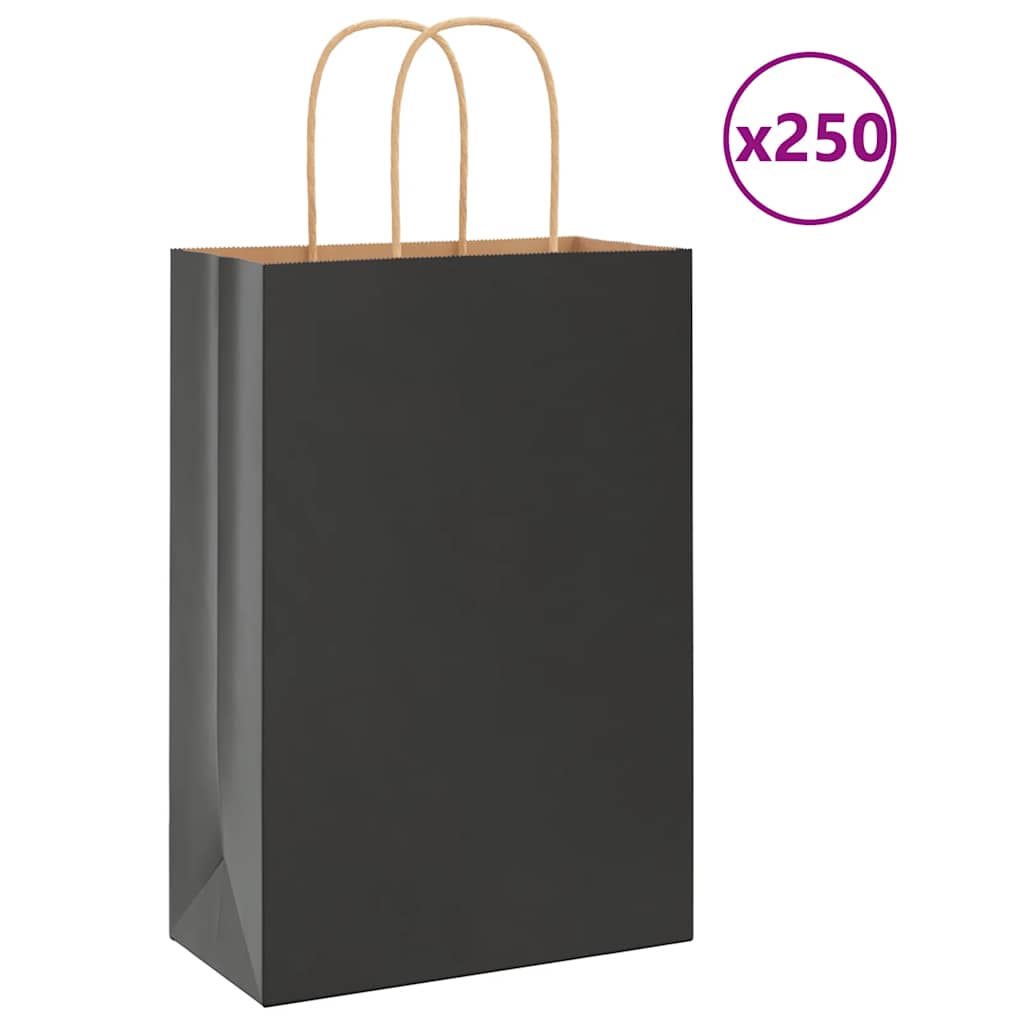 Bolsas de papel con asas 250 uds amarillas 15x8x21 cm