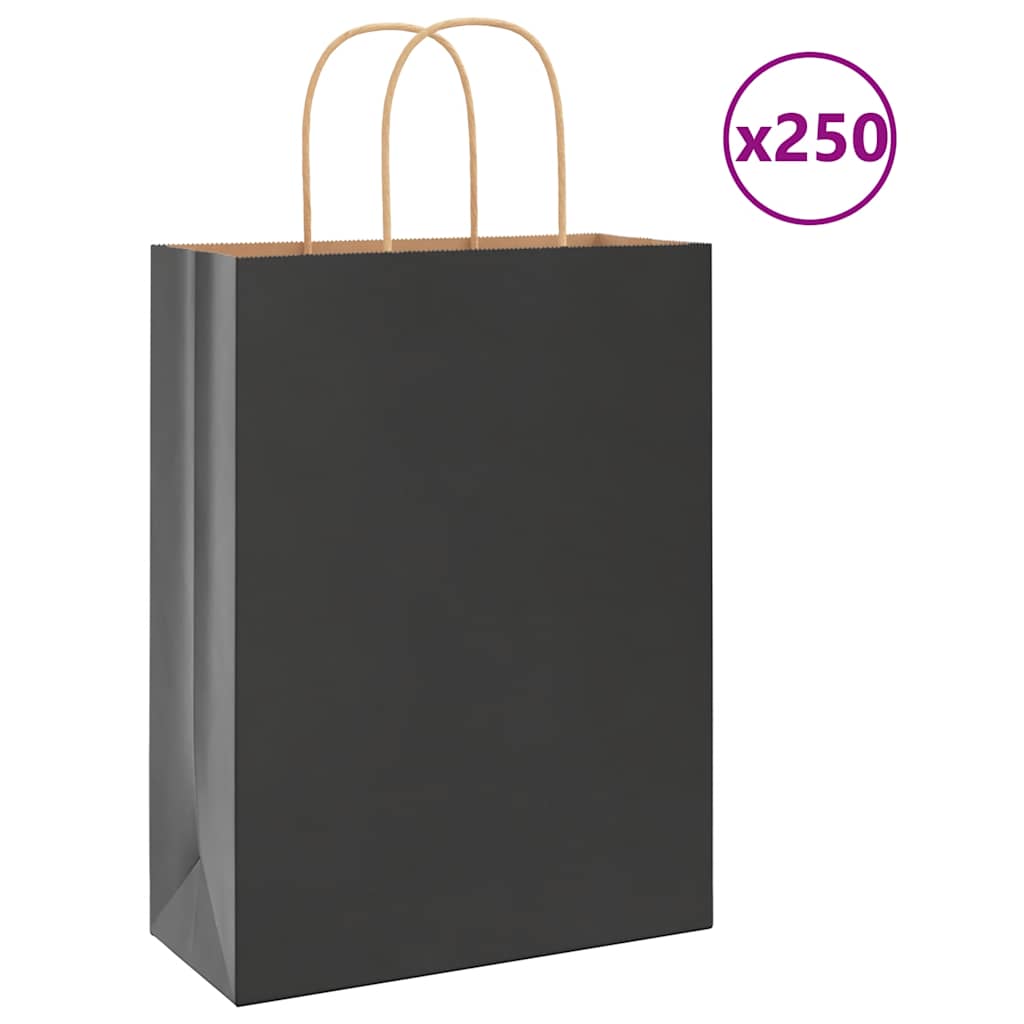 Bolsas de papel con asas 250 uds amarillas 15x8x21 cm