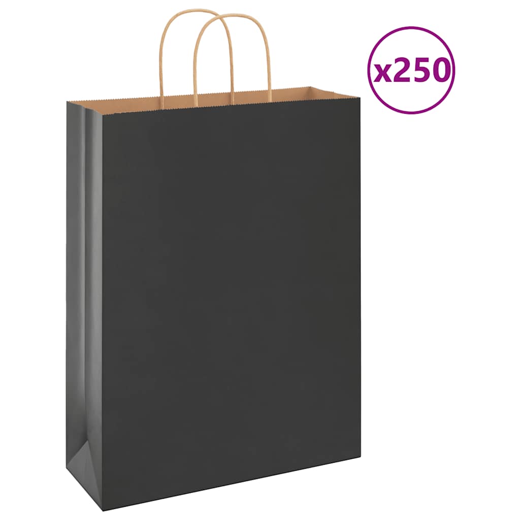 Bolsas de papel con asas 250 uds amarillas 15x8x21 cm