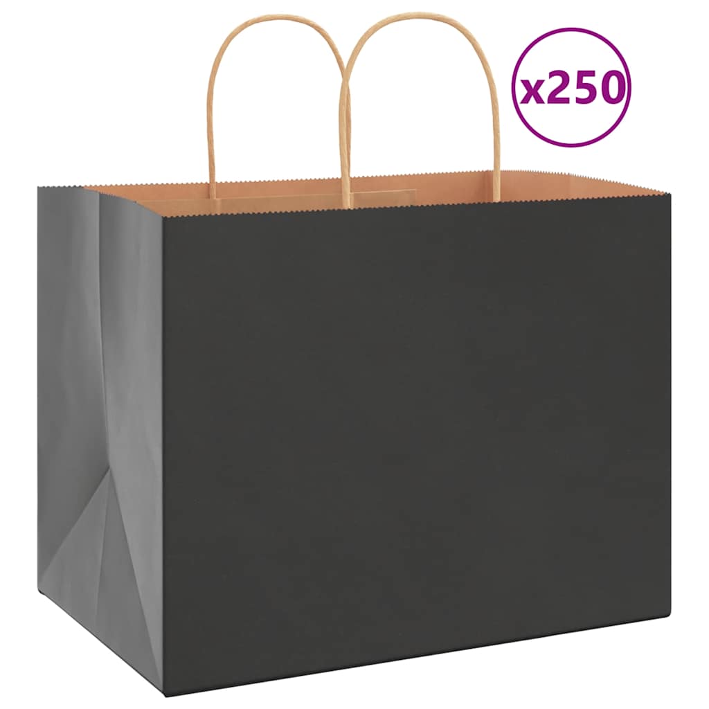 Bolsas de papel con asas 250 uds amarillas 15x8x21 cm