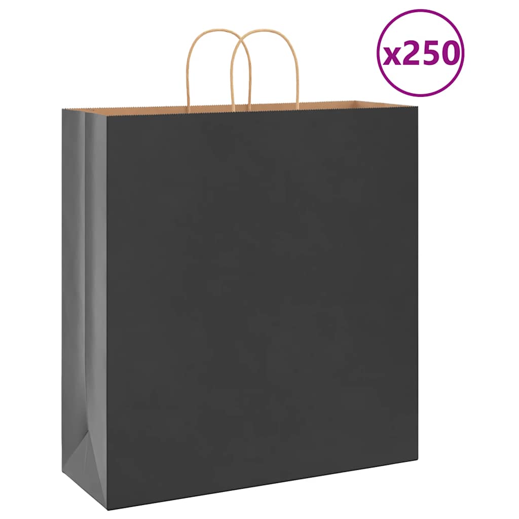 Bolsas de papel con asas 250 uds amarillas 15x8x21 cm