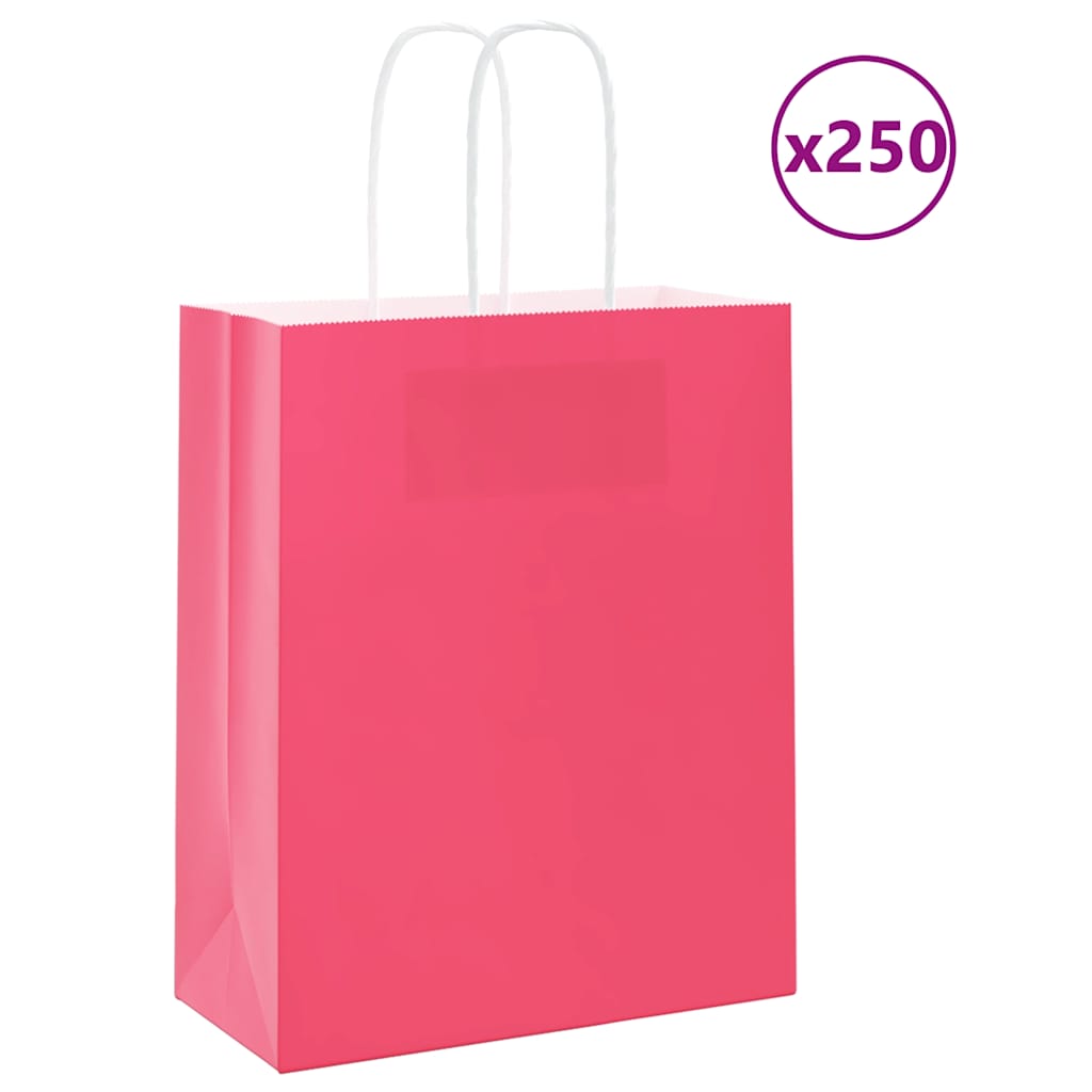 Bolsas de papel con asas 250 uds amarillas 15x8x21 cm