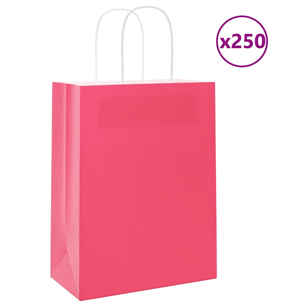 Bolsas de papel con asas 250 uds amarillas 15x8x21 cm